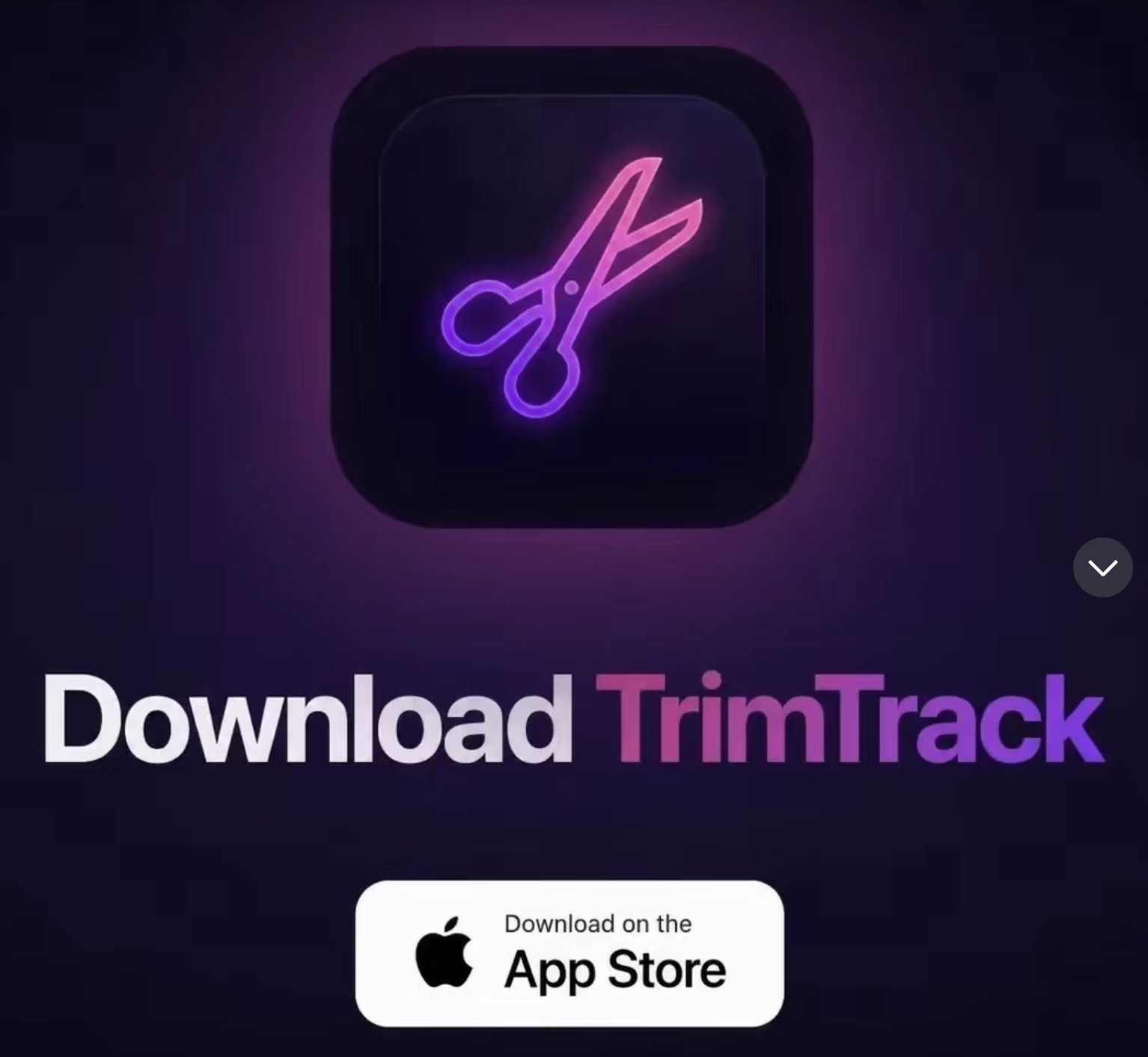 Download TrimTrack — App Store badge landing block